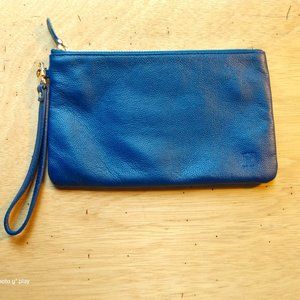 H Butler Blue Mighty Purse Leather Wristlet/Clutch